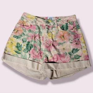 Pink floral print BDG mom shorts from urban outfitters